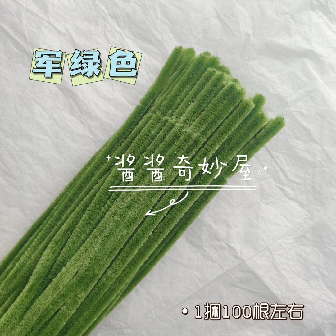 Twist Stick Macaron Color Chenille Stems Dense Colorful Chenille Patches Imitation Velvet Flowers Children's Bouquet DIY Craft Materials · Short Hot Melt Glue Sticks 3 Pieces