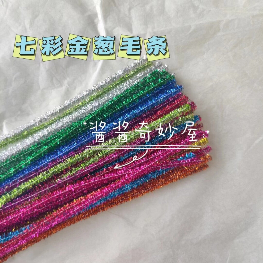Twist Stick Macaron Color Chenille Stems Dense Colorful Chenille Patches Imitation Velvet Flowers Children's Bouquet DIY Craft Materials · Short Hot Melt Glue Sticks 3 Pieces
