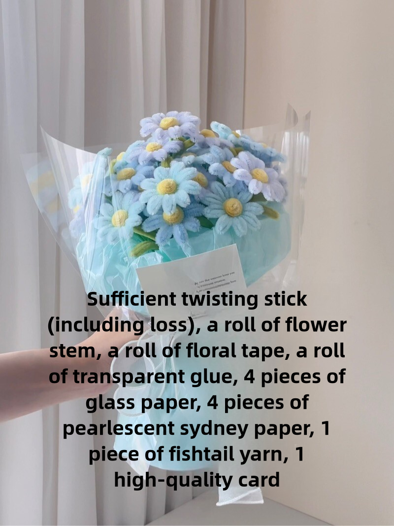 Twist Stick DIY Chamomile Flower Bouquet Kit Meeting Small Bouquet New Year Gift (Including Packaging Tutorial)