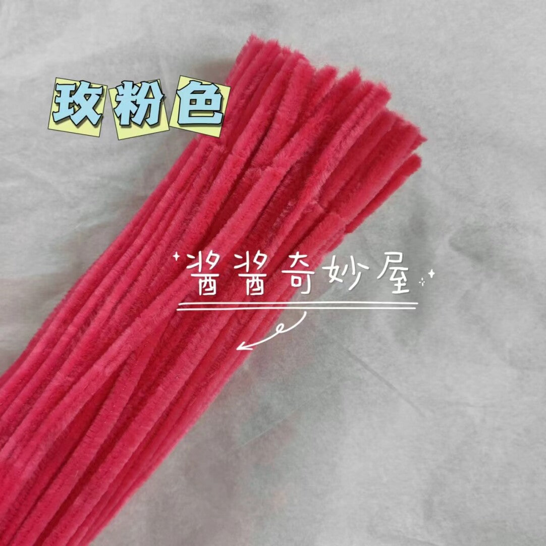 Twist Stick Macaron Color Chenille Stems Dense Colorful Chenille Patches Imitation Velvet Flowers Children's Bouquet DIY Craft Materials · Short Hot Melt Glue Sticks 3 Pieces