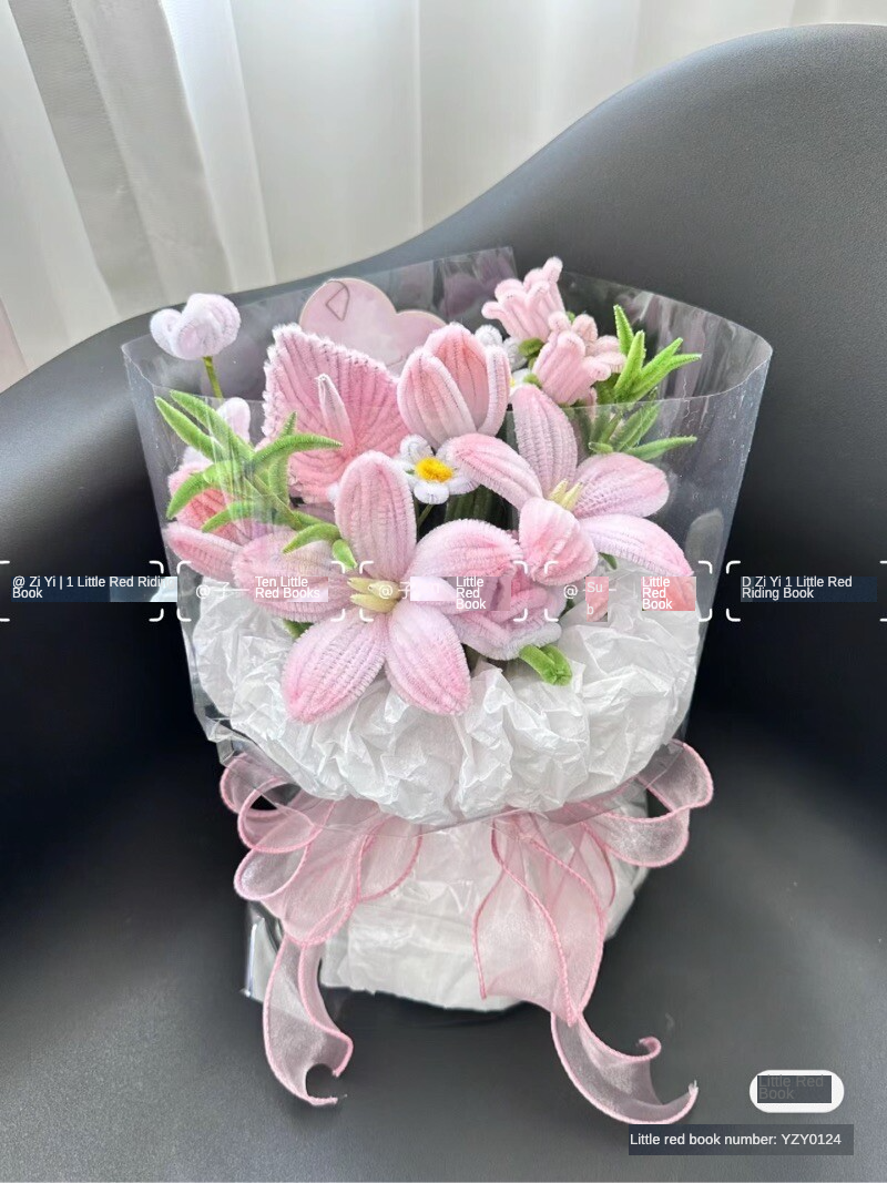 DIY Twisted Stick Pink Bubble Bouquet Material Package (Non-plus Version) as Shown in the Figure · Pink Bubble (Common Style) Material Package