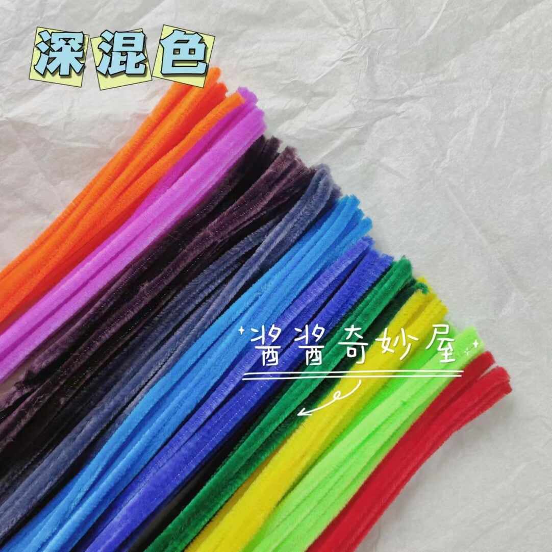 Twist Stick Macaron Color Chenille Stems Dense Colorful Chenille Patches Imitation Velvet Flowers Children's Bouquet DIY Craft Materials · Short Hot Melt Glue Sticks 3 Pieces