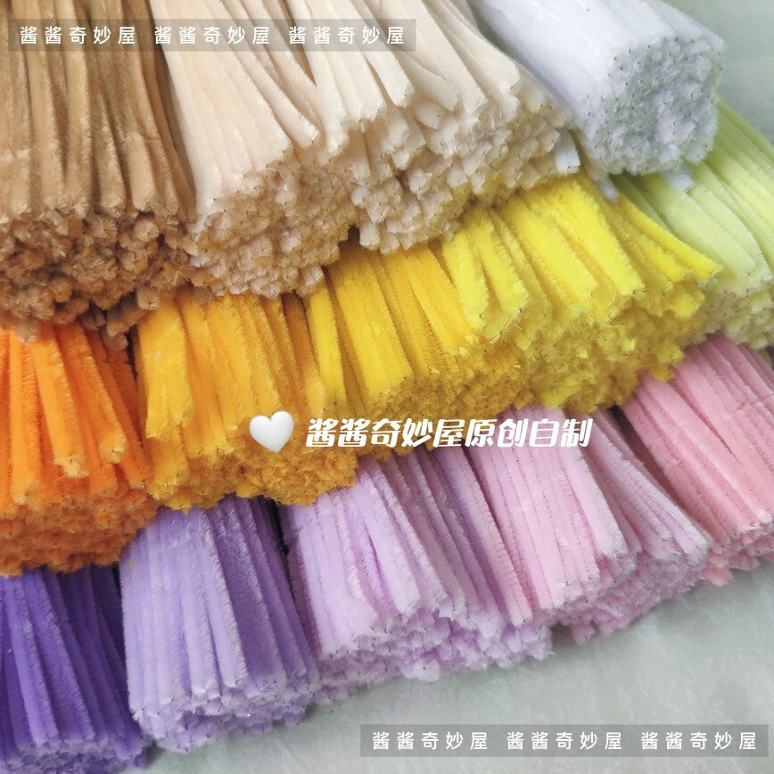 Twist Stick Macaron Color Chenille Stems Dense Colorful Chenille Patches Imitation Velvet Flowers Children's Bouquet DIY Craft Materials · Short Hot Melt Glue Sticks 3 Pieces