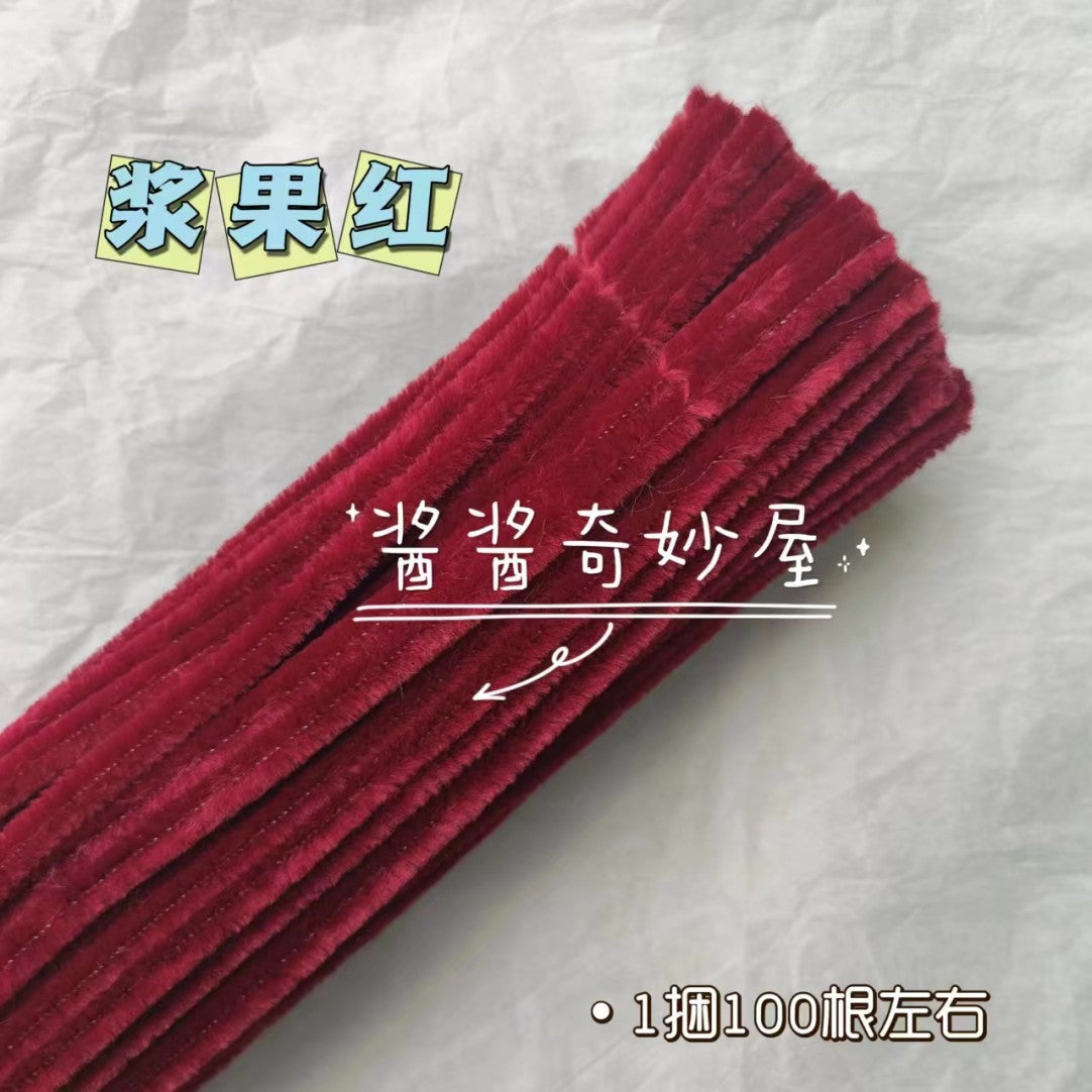Twist Stick Macaron Color Chenille Stems Dense Colorful Chenille Patches Imitation Velvet Flowers Children's Bouquet DIY Craft Materials · Short Hot Melt Glue Sticks 3 Pieces