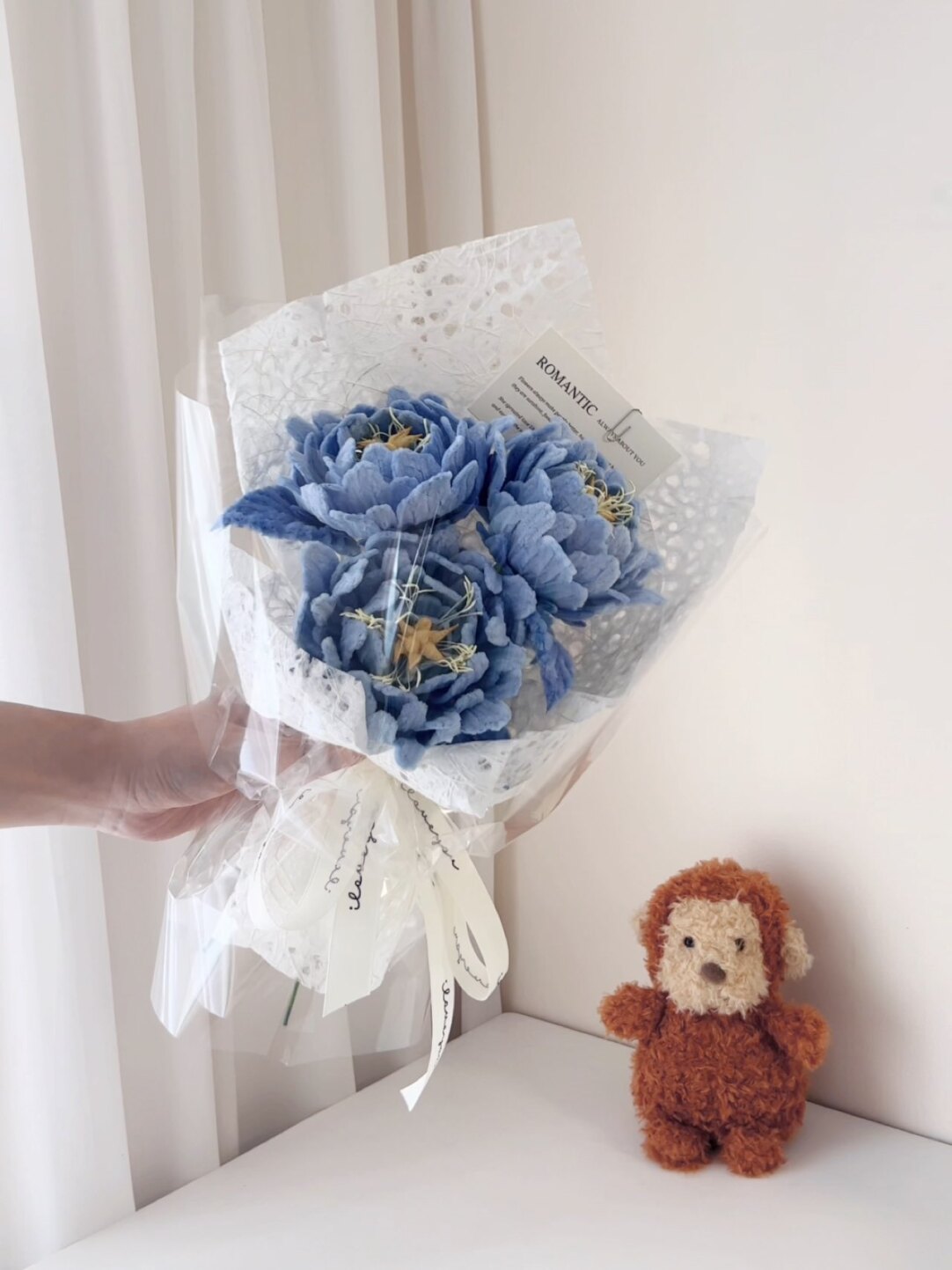 Twist Stick DIY Kit/Peony Bouquet/Meeting Small Bouquet/Handmade Gift · Pink