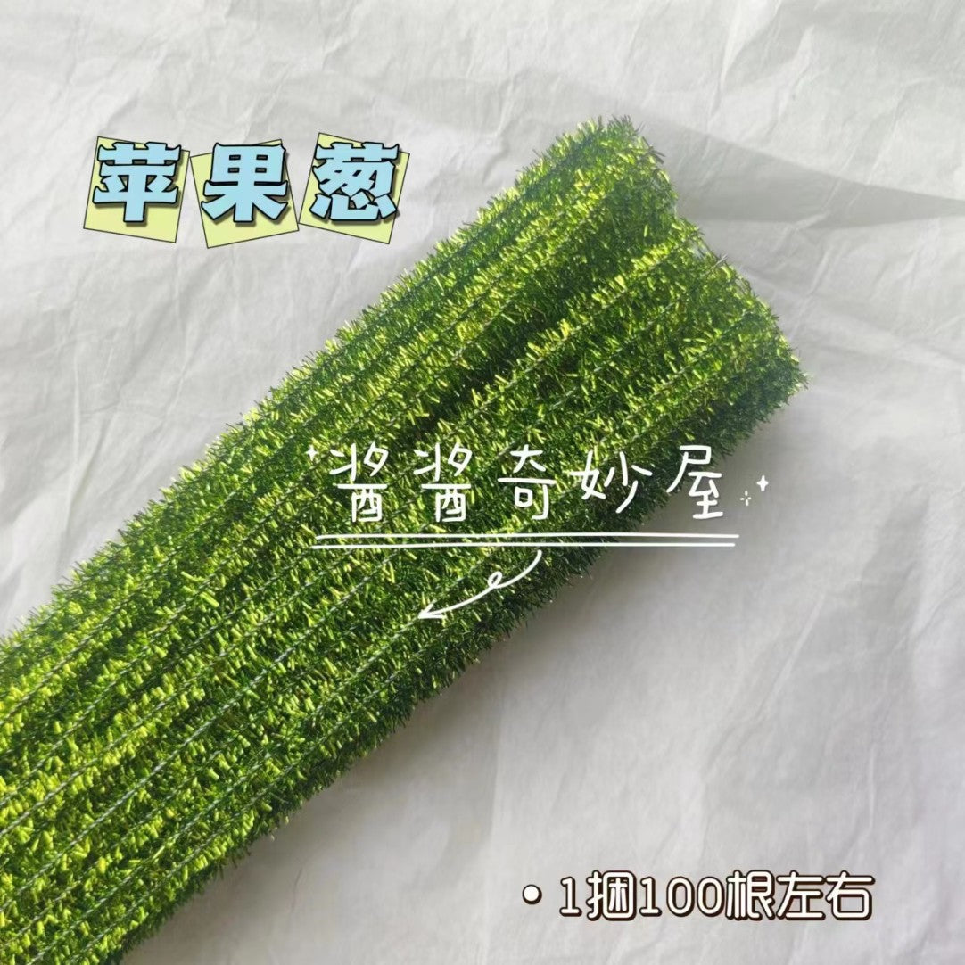 Twist Stick Macaron Color Chenille Stems Dense Colorful Chenille Patches Imitation Velvet Flowers Children's Bouquet DIY Craft Materials · Short Hot Melt Glue Sticks 3 Pieces