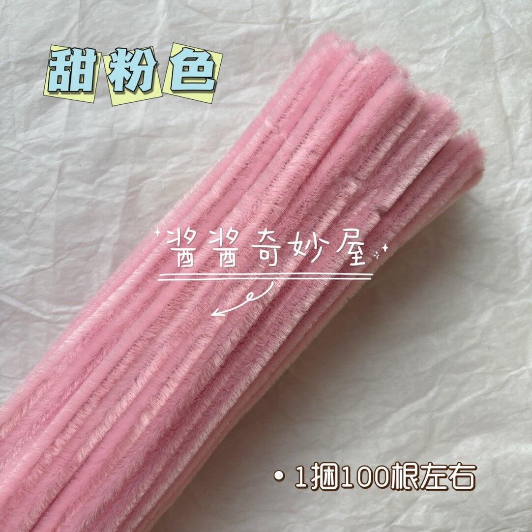 Twist Stick Macaron Color Chenille Stems Dense Colorful Chenille Patches Imitation Velvet Flowers Children's Bouquet DIY Craft Materials · Short Hot Melt Glue Sticks 3 Pieces